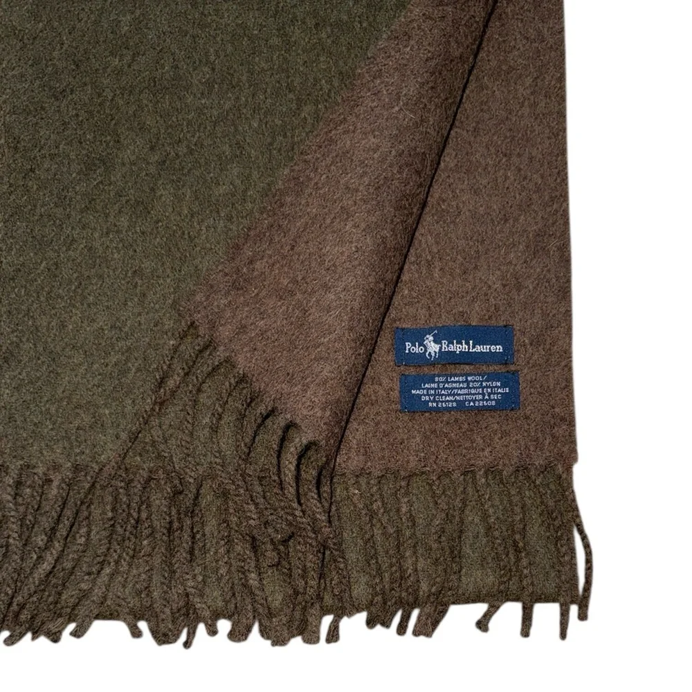 Polo Ralph Lauren Men's Classic Reversible Scarf, Olive/ Brown
